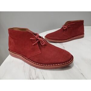 NEW NO BOX SIZE 8 Asher Green Men's Red Wine Suede Chukka Boots  10324-2707